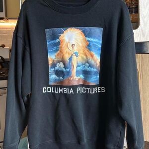 Columbia Pictures Men's Black Graphic Embroidered Sweatshirt